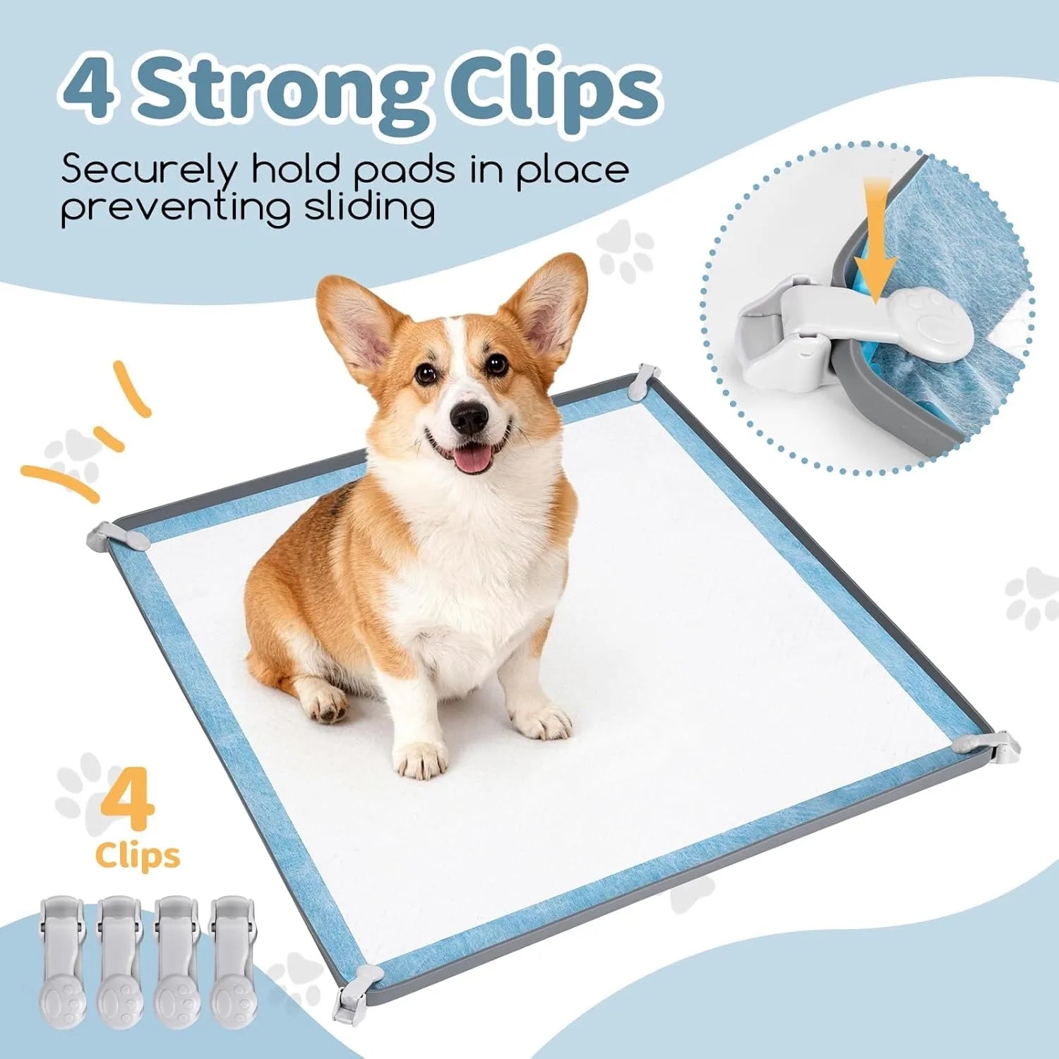 Silicone Dog Potty Pad Holder with High Sides Anti-Overflow Design for Small Medium Dogs Includes Disposable Pee Pads