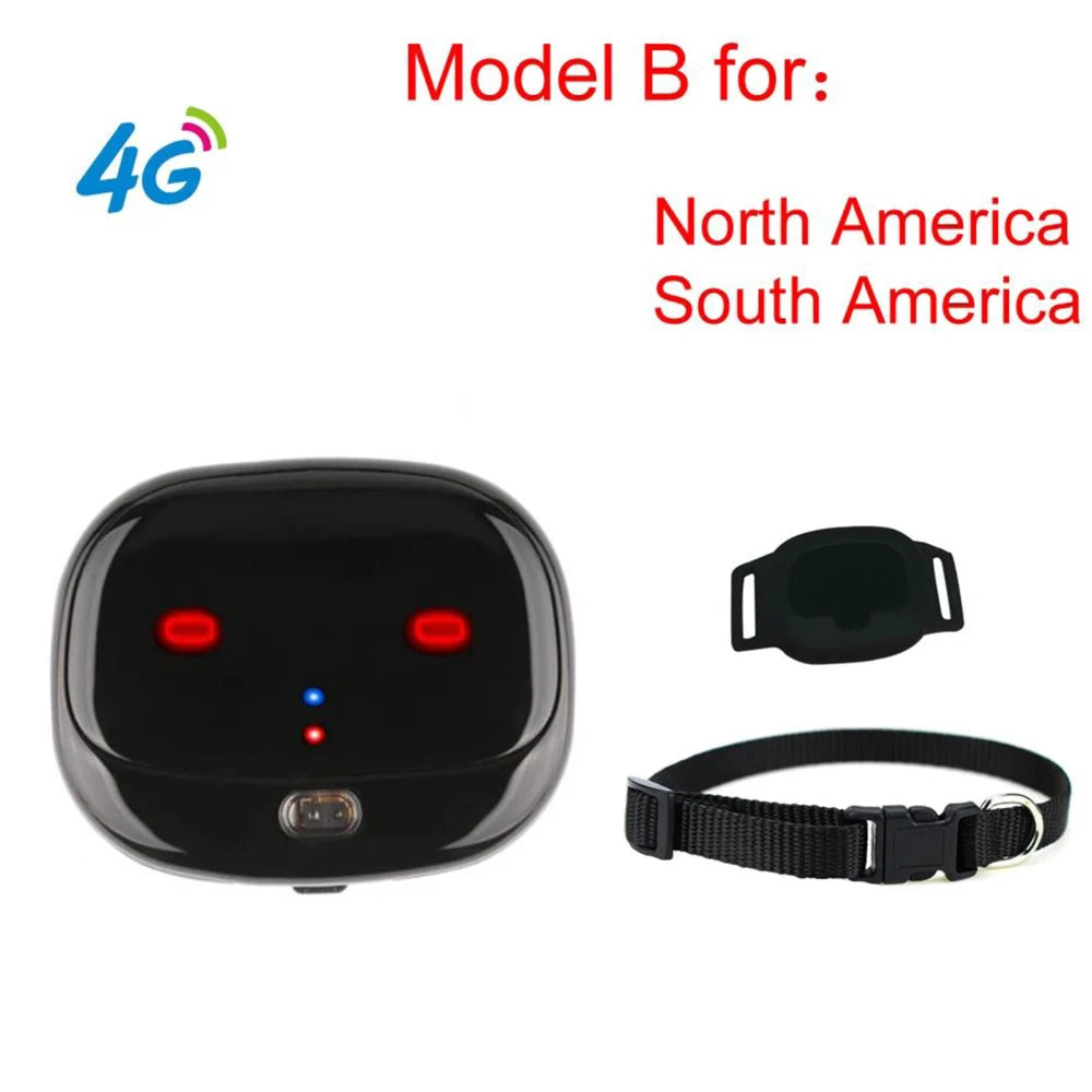 Mini 4G Pet GPS Tracker Waterproof Dog GPS Collar With Dazzle Lights Animal Locator Support Geo-Fence Low Battery Alarm WIFI