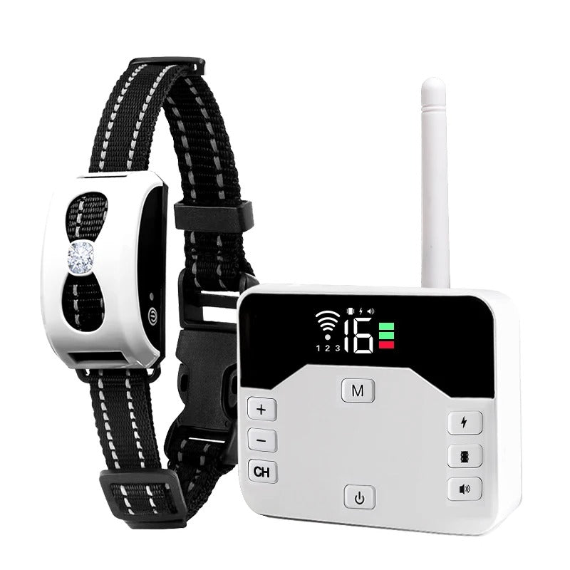 2-in-1 Wireless Dog Fence and Remote Training Collar for active dogs